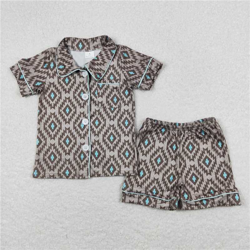 RTS NO MOQ Sibling baby Girls Boys shorts sleeve Clothes pajamas Sets