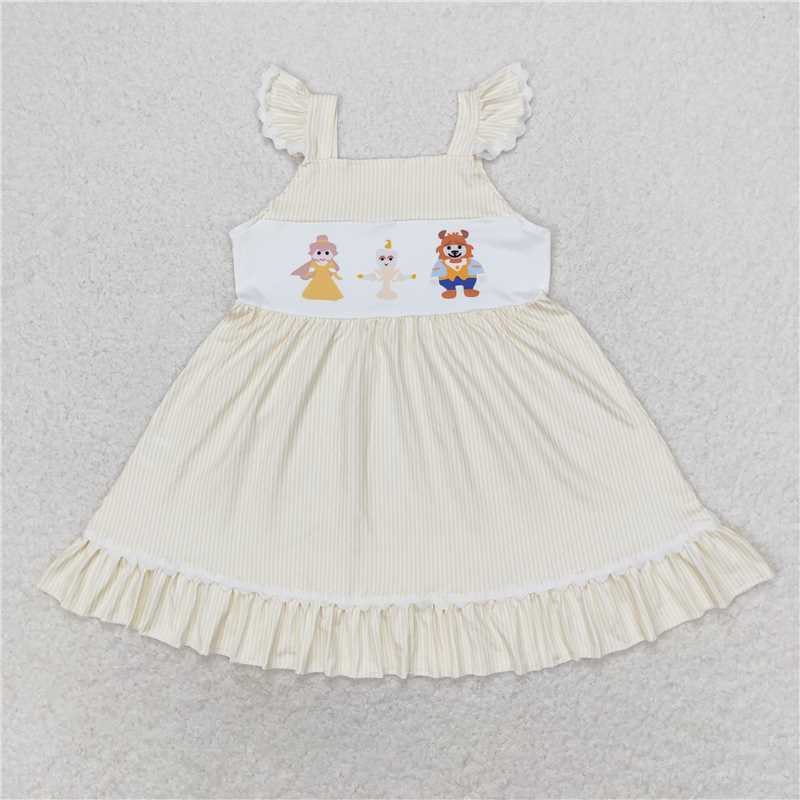 Cute Clothes GSD0695 Baby girl's summer striped flutter sleeve dress
