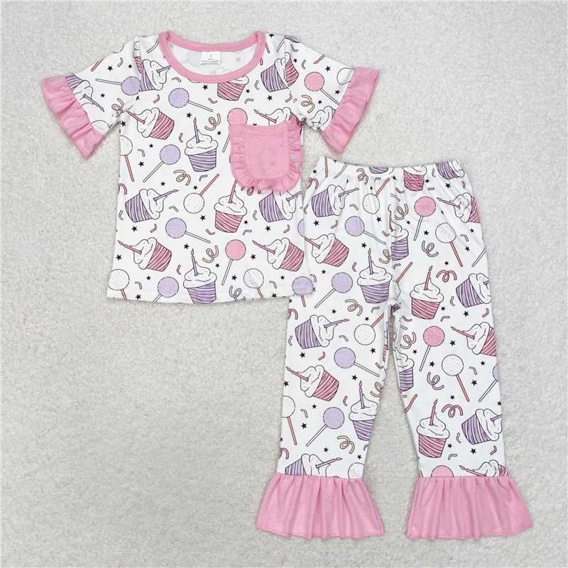 RTS NO MOQ BSPO0410 GSPO1575 BLP0470 GLP1190 Birthday Cake-Hat Long Sleeve Suit & Short Sleeve Long Pants Suit