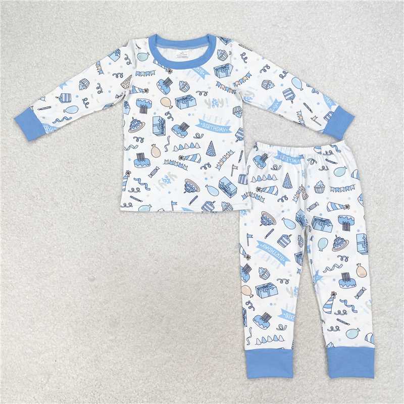 RTS NO MOQ BSPO0410 GSPO1575 BLP0470 GLP1190 Birthday Cake-Hat Long Sleeve Suit & Short Sleeve Long Pants Suit