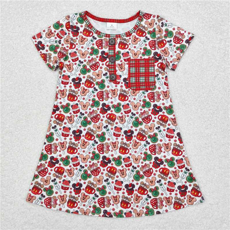 RTS NO MOQ GLP1550 GSD1403 P0569 Christmas Red Plaid Long Sleeve Suit & Short Sleeve Dress & Adult Pants