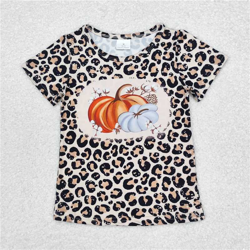 Sibling RTS NO MOQ Adult baby Girls clothes pumpkin adult short sleeve top and kids top