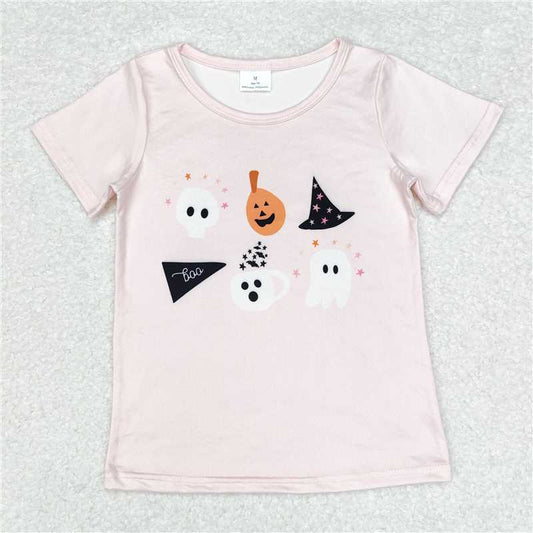 SALES NEW Baby Girls' Halloween Pink Pumpkin Short Sleeve Tee Shirt Cute Tops for Little Ones