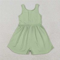 RTS NO MOQ Sibling Baby Girls Lavender Sleeveless Yoga Jumpsuits