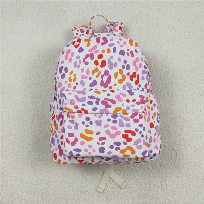 Restock BA0307 Baby Girls Cute Pink Ruffle Leopard Print Backpack