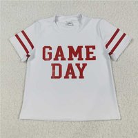 RTS NO MOQ Sibling Baby Girls Game Day Yoga Active Team Tee Shirts Tops