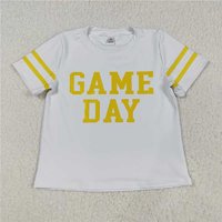 RTS NO MOQ Sibling Baby Girls Game Day Yoga Active Team Tee Shirts Tops