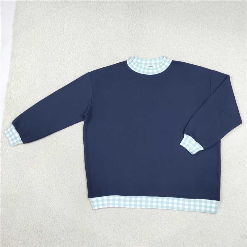 RTS NO MOQ Sibling fleece Adult To Match Kids High Neck Long Sleeve Crew Neck Casual Top