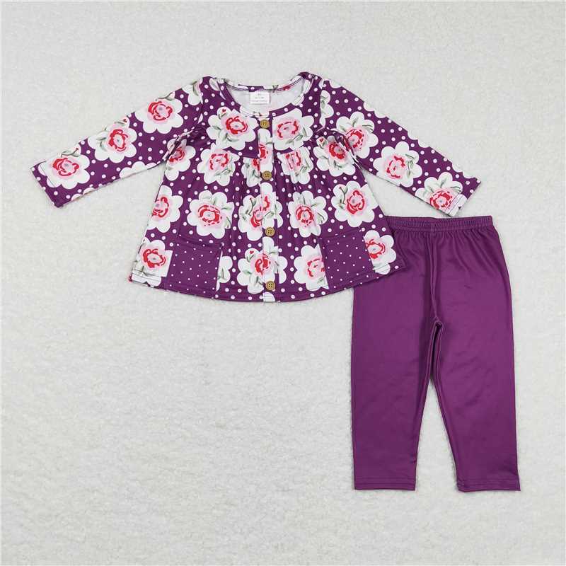 RTS NO MOQ Green long-sleeved pink and white striped trouser suit with flower pockets