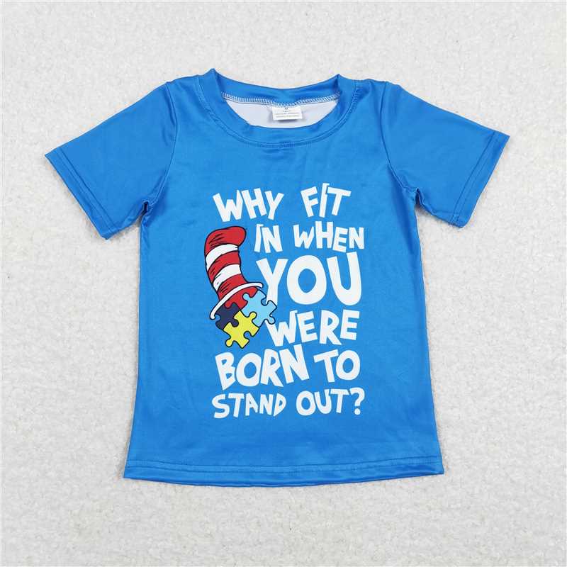 RTS NO MOQ Baby Boys dr seuss shorts Sleeve tops