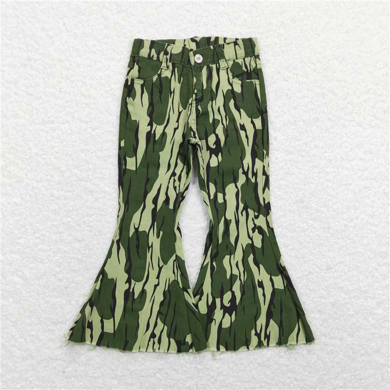 RTS NO MOQ Sibling Baby Girls boy Clothes summer camouflage Jeans: Flared & Ripped