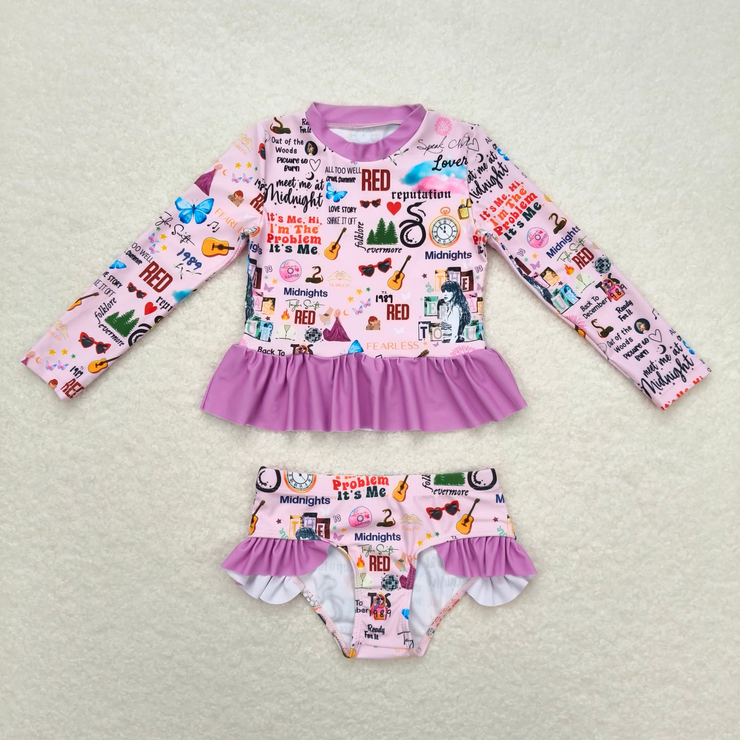 RTS NO MOQ baby girl clothes Short Skirt Set & Swimsuit
