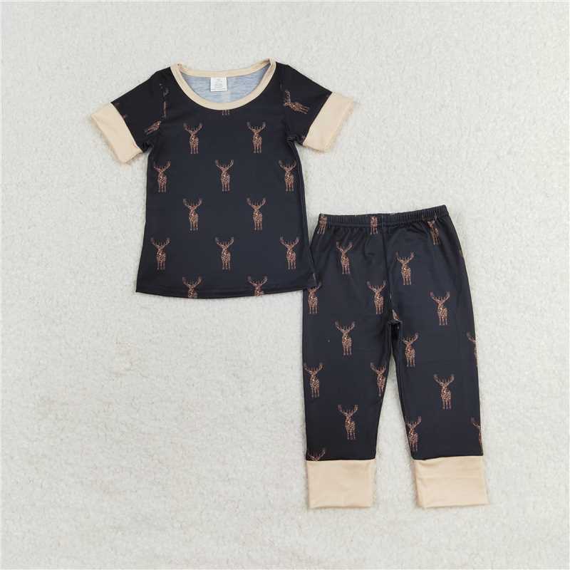 RTS NO MOQ Baby Boys Dark Camouflage Short Sleeve Pants Set