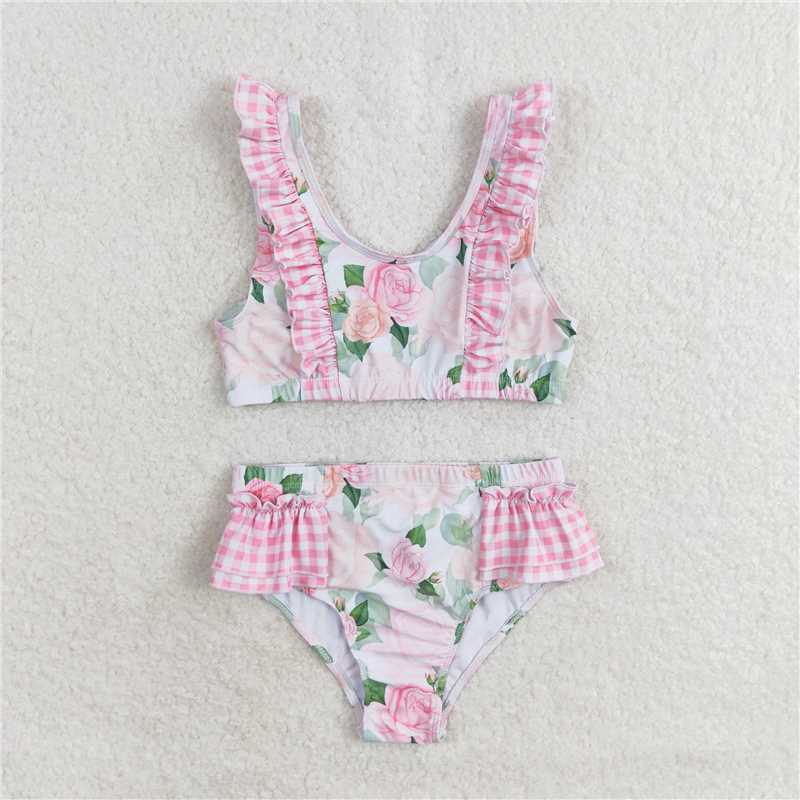 RTS NO MOQ baby girl clothes Short Skirt Set & Swimsuit