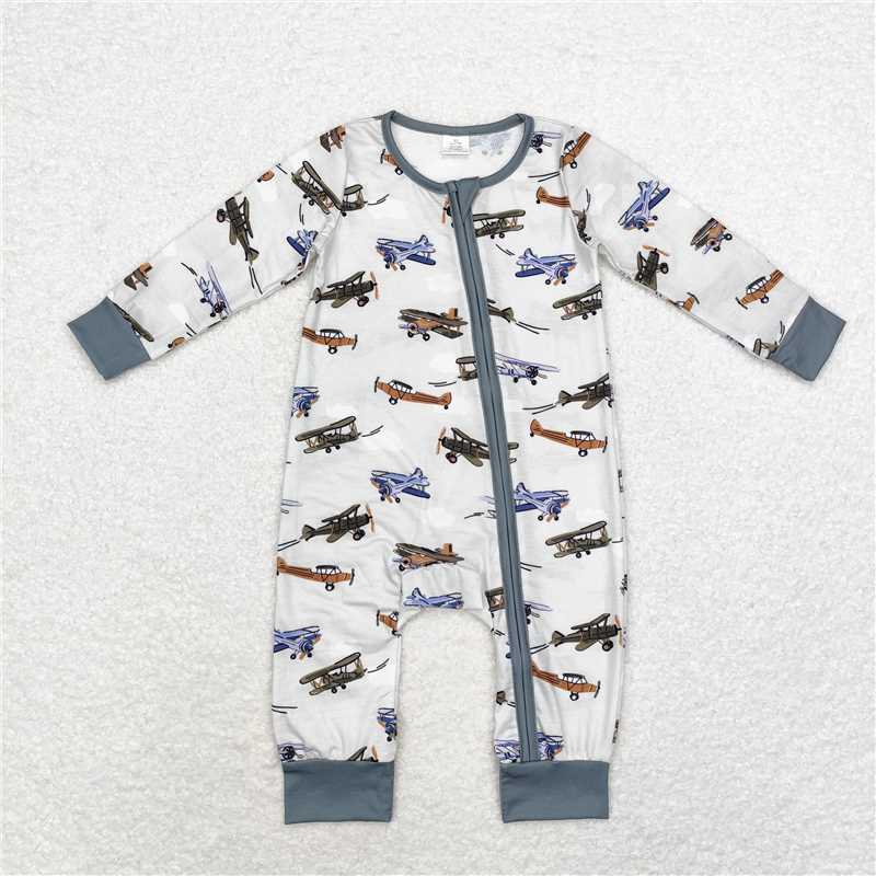RTS NO MOQ BLP0647 LR1326  Military combat aircraft print pattern gray long sleeve suit & long zipper climbing clothes