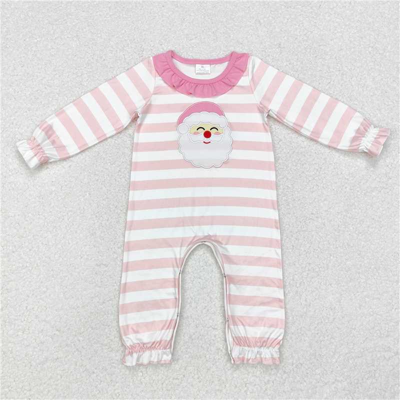 RTS NO MOQ LR1661 BLP0810 GLP1739 LR1662 Hat Santa Claus Striped Long Sleeve Suit & Romper