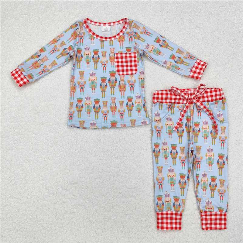 RTS NO MOQ BLP0521 GLP1271 Christmas Puppet Guard Long Sleeve Set: Blue & Pink