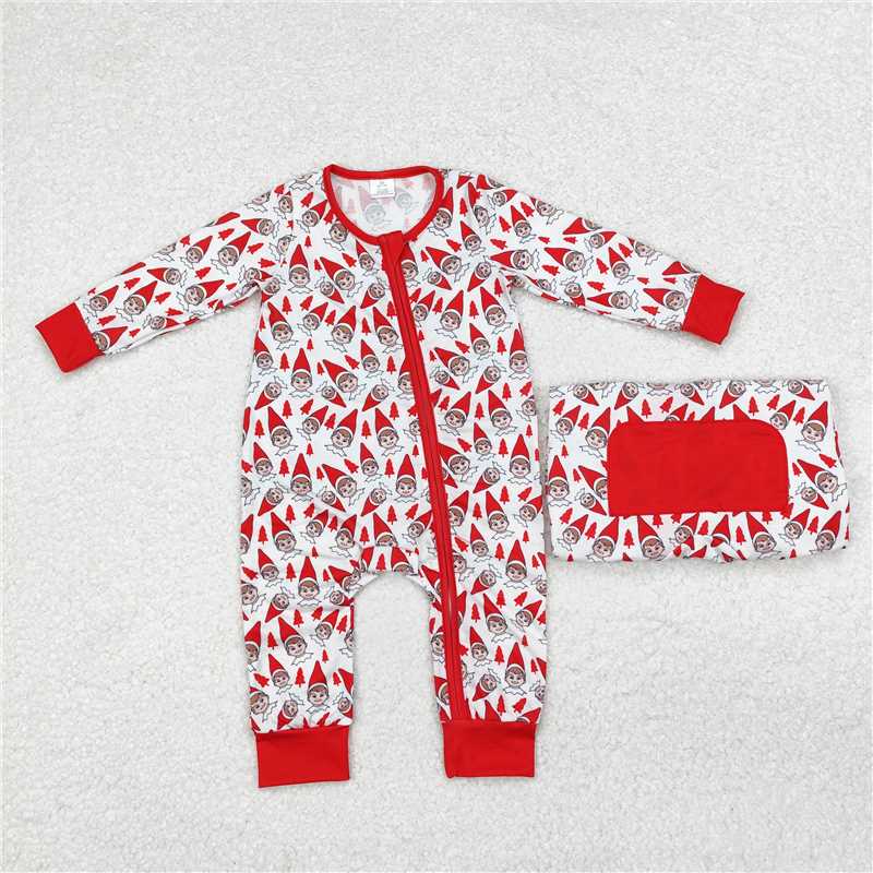 RTS NO MOQ Baby kid Christmas hat figurine red long-sleeved trousers suit & romper