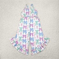 RTS NO MOQ Sibling Baby Girls Coquette Bows Colorful Straps Jumpsuits