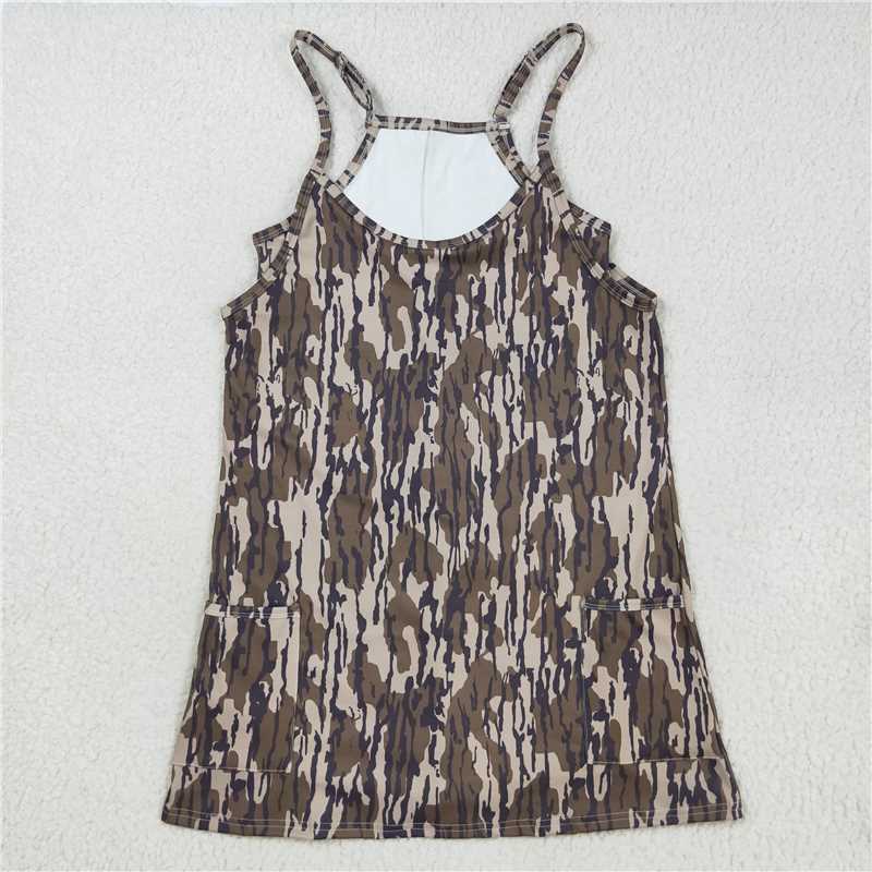 RTS NO MOQ Sibling baby Girls Adult clothes camouflage yoga dress & kids yoga dresses