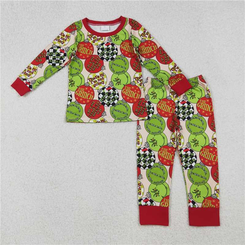 RTS NO MOQ Sibling Baby boy clothes Christmas long-sleeved trousers suits