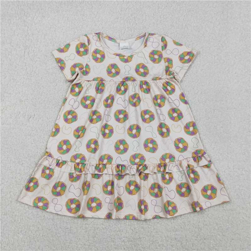 RTS NO MOQ Sibling baby girl boy clothes mardi gras nceklace short sleeve top and dresses