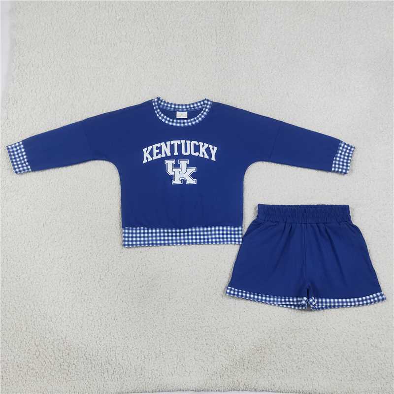 RTS NO MOQ Sibling milk silk Baby Girls Letter Print Long Sleeve Top Shorts Casual Team Set