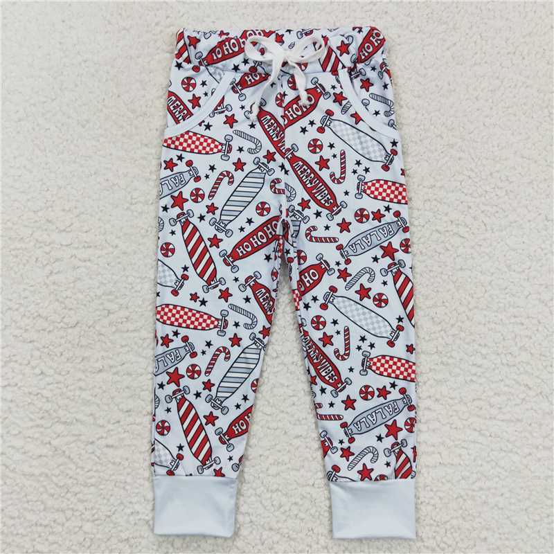 RTS NO MOQ Baby Girls Lace Stripe Pants & Christmas Drawstring Pants