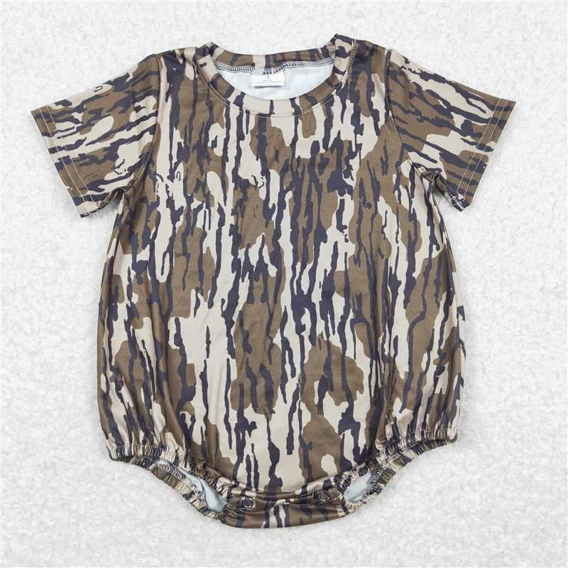 RTS NO MOQ Sibling baby Boys clothes camouflage duck short sleeve rompers
