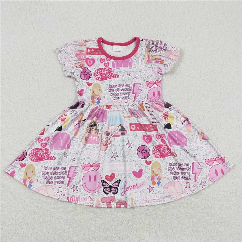 Cute Clothes GSD0918 Summer Pink Short-Sleeved Dress for Baby Girl Cute Clothing