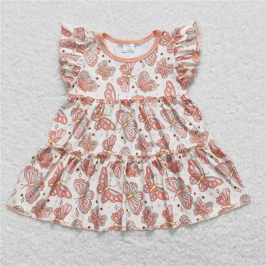 SALES NEW Baby Girls' Butterfly Flutter Sleeve Tunic Tops Cute And Fashionable Infant Clothing