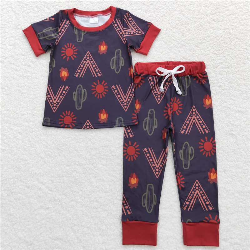 RTS NO MOQ Sibling baby boys clothes short sleeve pants Sets