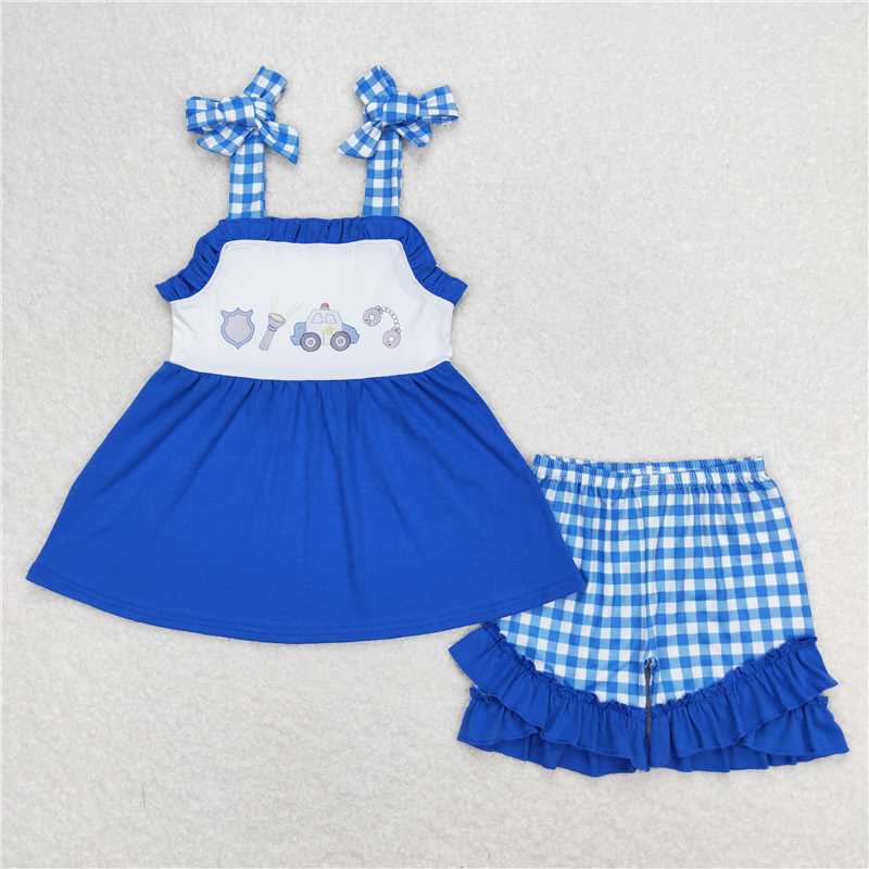 RTS Boys and girls police Short Sleeve Shorts sets dress romper