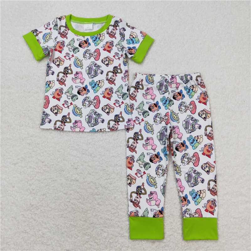 Cute Clothes BSPO0321 Baby Boys Green Shirts Pants Pajamas Clothes Sets