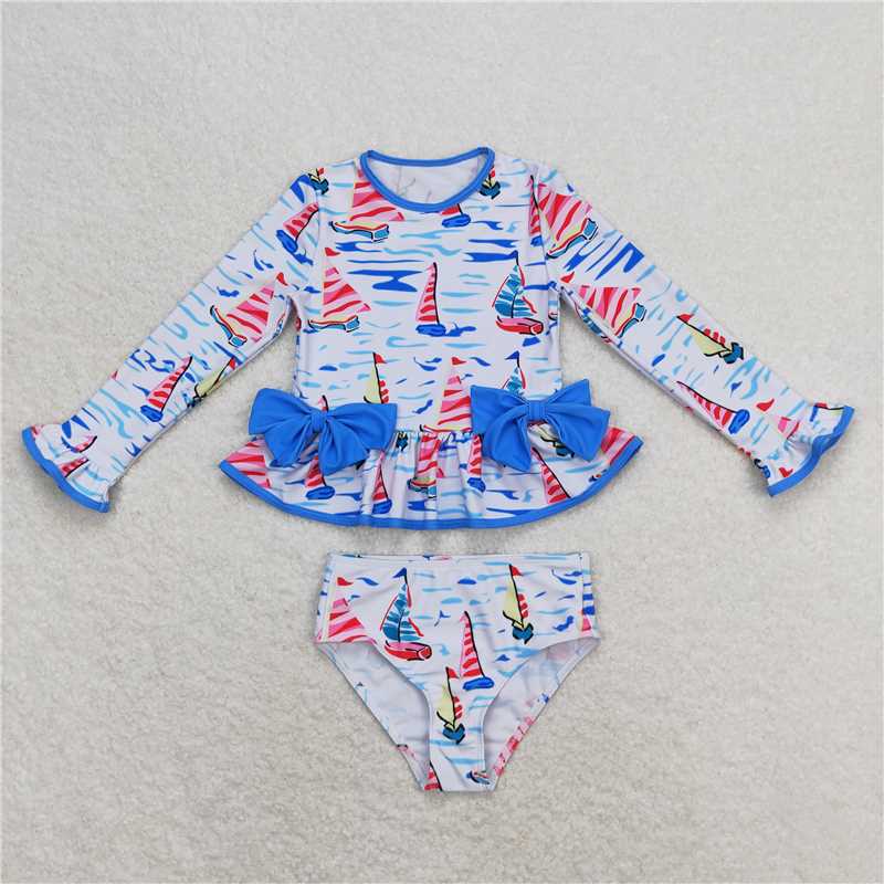 RTS NO MOQ baby girl clothes Short Skirt Set & Swimsuit