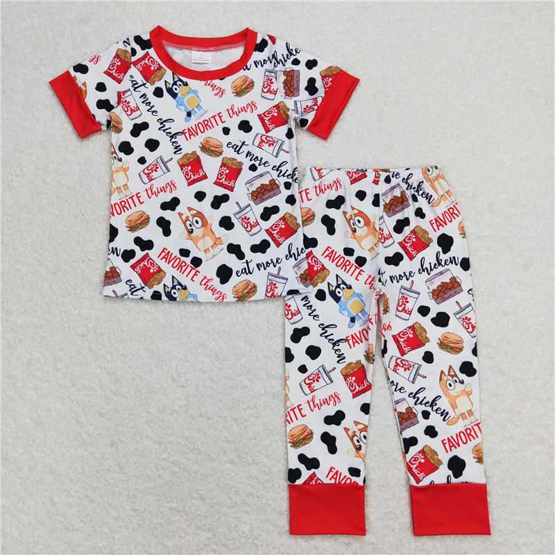 RTS NO MOQ Baby Girls And Boys Chick Short Sleeve Top Pants Set