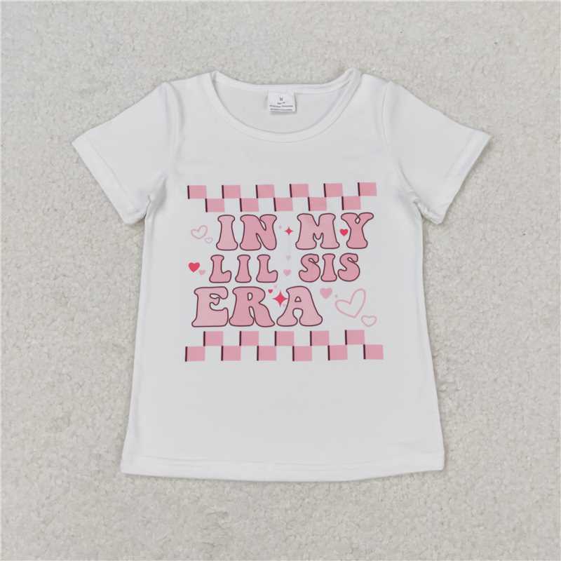 SALES NEW Baby Girls White Short Sleeve Tee Shirts Tops for Spring Summer Casual Cotton Comfortable Fit Children's Wear