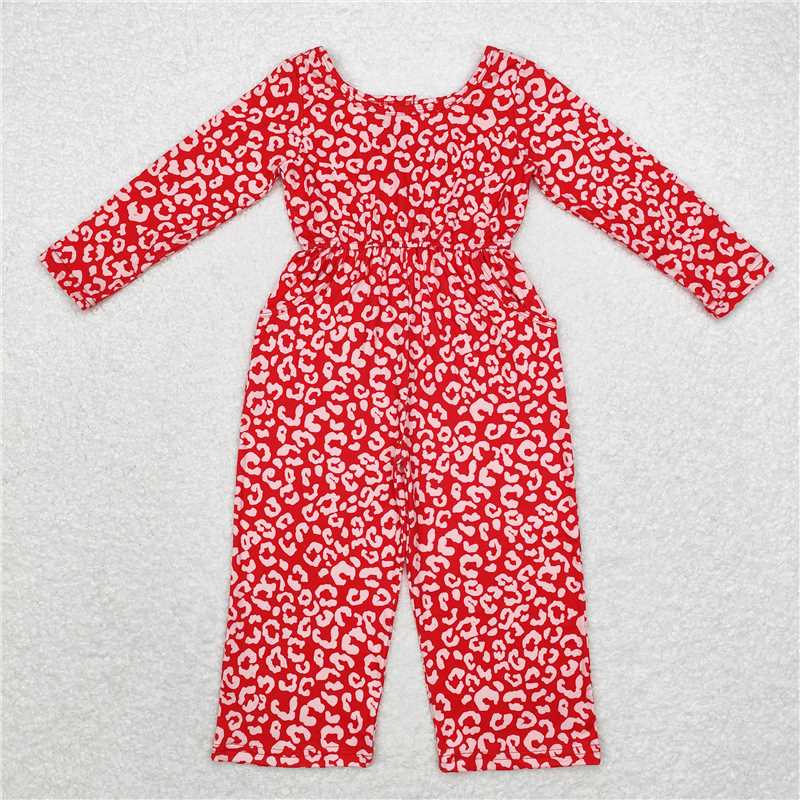 RTS NO MOQ LR1839 LR1840 LR1139 LR0716 LR0715  Children's waist long jumpsuit: floral-leopard-checkered
