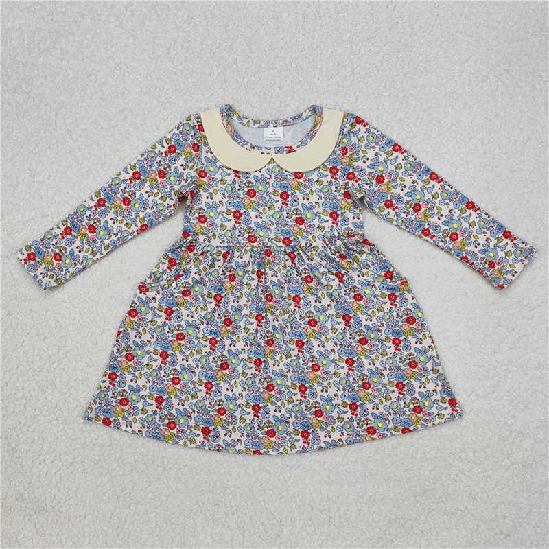 RTS NO MOQ Baby Girl Clothes long-sleeved dresses