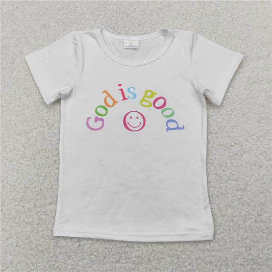 SALES NEW Baby Girls White Short Sleeves Shirt Tops Cotton Blend Comfortable Soft Color for Newborns And Toddlers