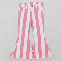 RTS NO MOQ Sibling Baby Pink Colors Valentines Denim Bell Pants Jeans