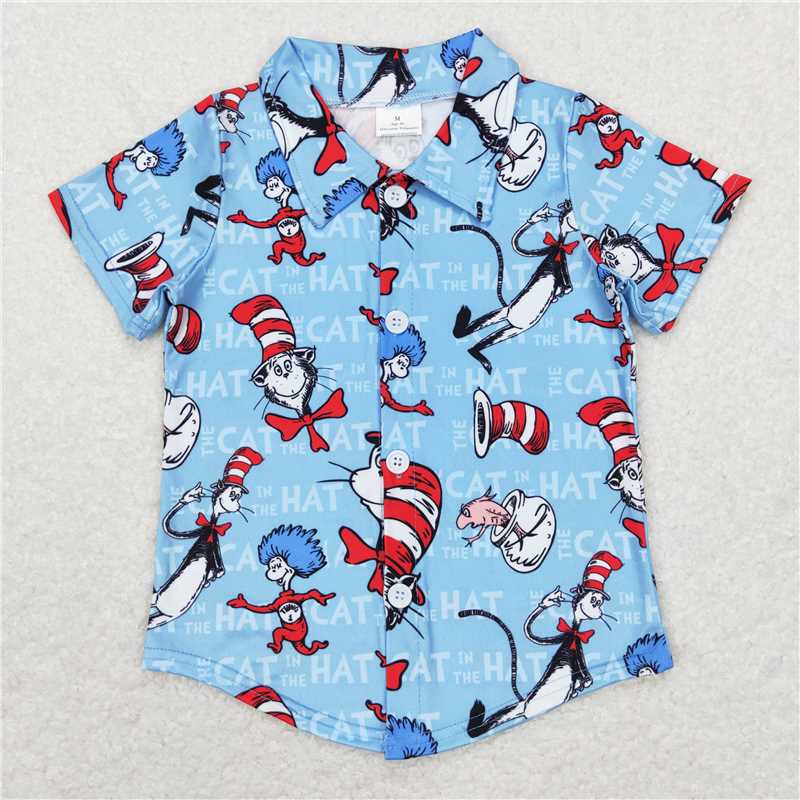 RTS NO MOQ Baby Boys dr seuss shorts Sleeve tops