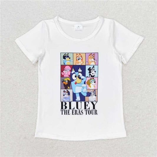 SALES NEW Baby Boys Blue Dog Short Sleeve Tee Shirts Tops for Kids Baby Clothing Toddler Boys Blue Dog Print Cotton Tee