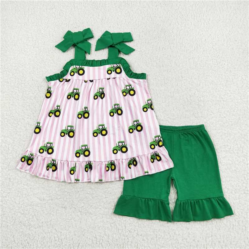 RTS NO MOQ Baby boy girls clothes  Short Sleeve shorts Suit