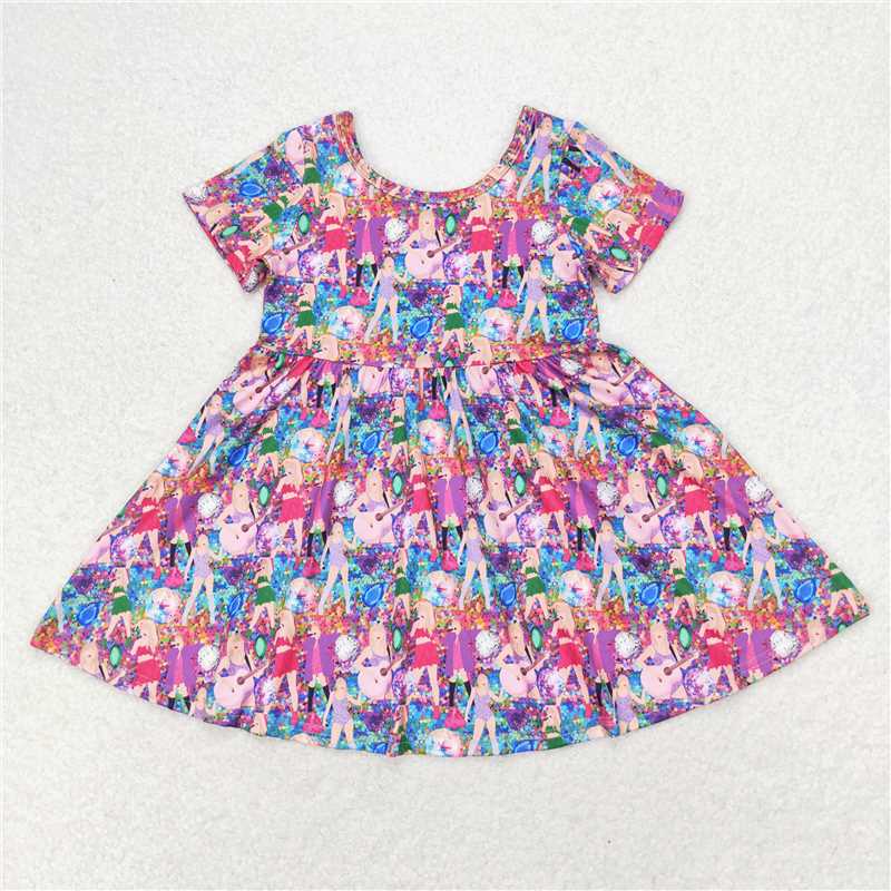 Cute Clothes GSD1335 Baby girl's purple short-sleeved dress for summer