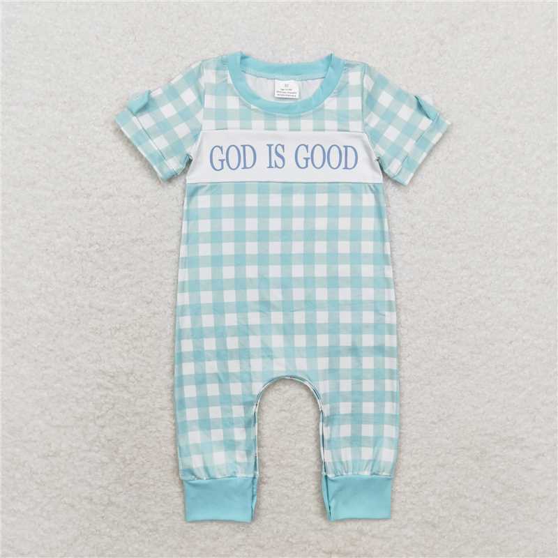 RTS NO MOQ Sibling baby Boys clothes Sky Blue Short Sleeve Pants Set & Climbing Suit