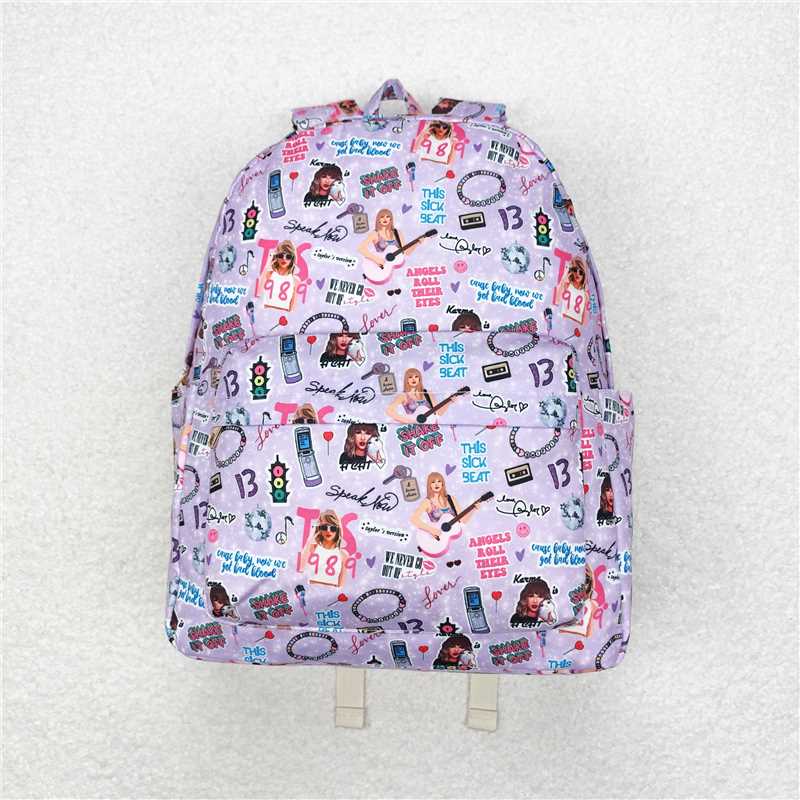 RTS NO MOQ  HOT SELL Large purple backpack Purple short-sleeved shorts pajama set