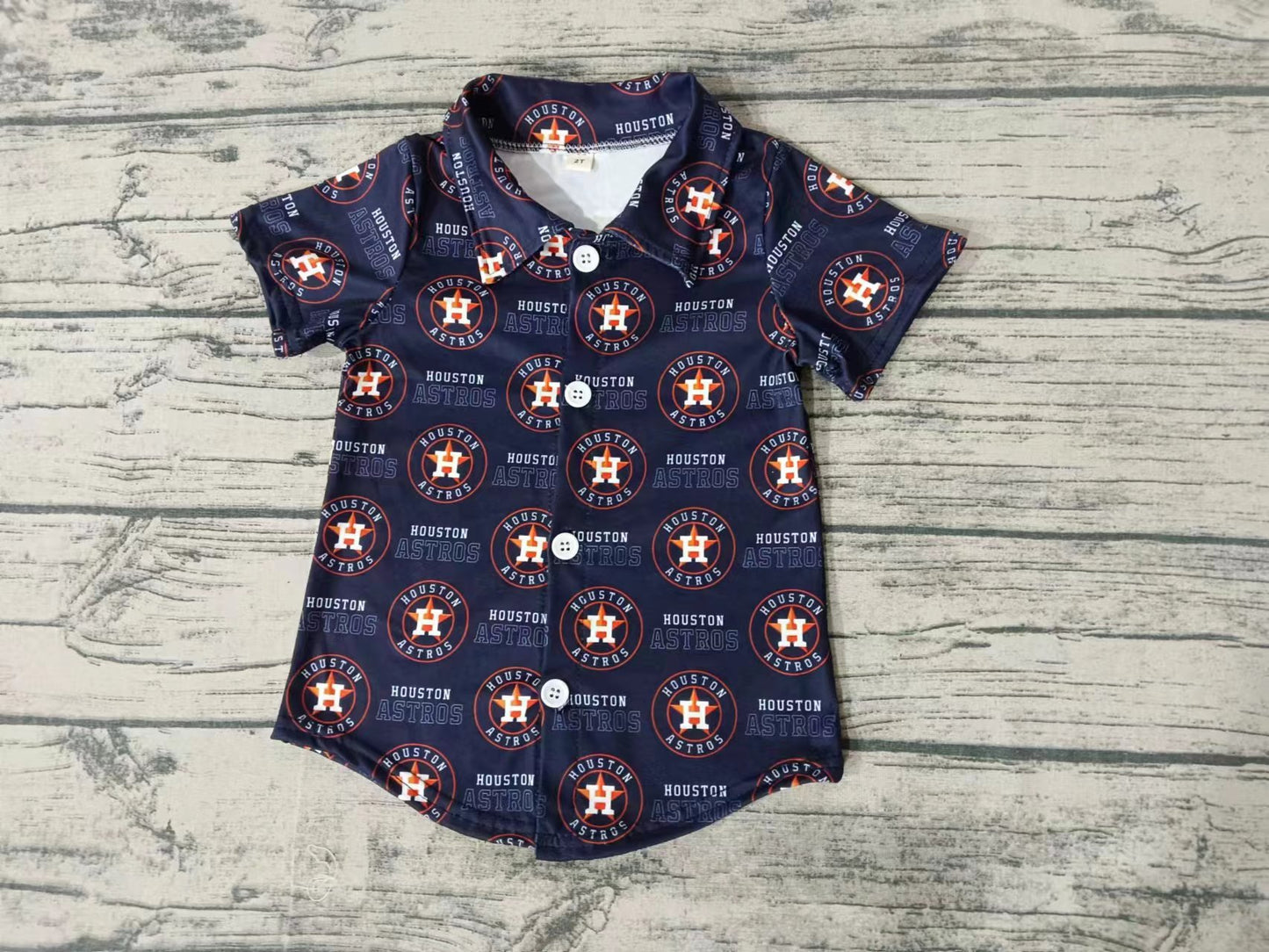 custom moq 5 eta 5weeks mix size baby boys clothes team H navy blue short sleeve Top