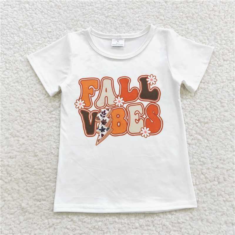 SALES NEW Fall Baby Fashion Girls Groovy Short Sleeve Tee Shirts Tops