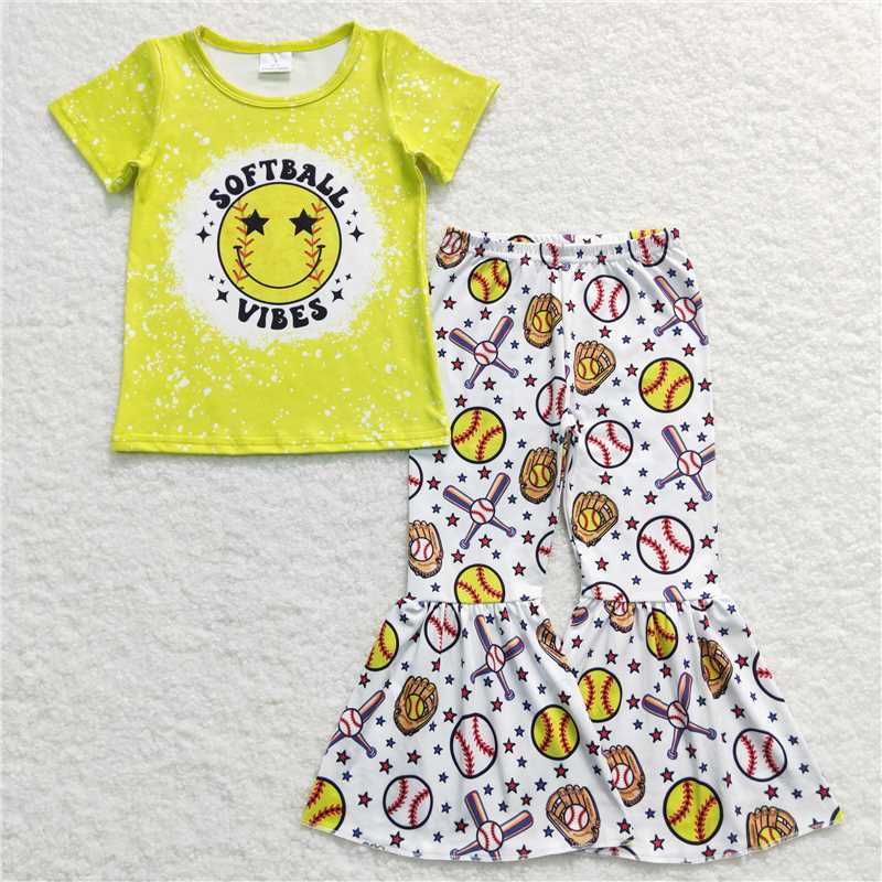 RTS NO MOQ Boys girl baseball hort-sleeved shirt pants clothing set